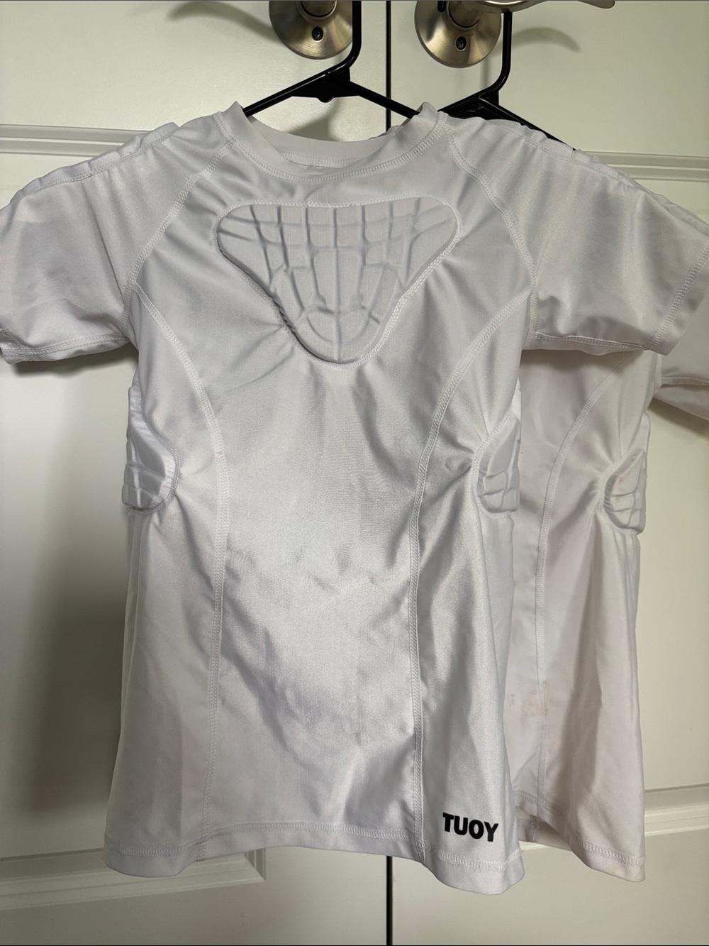 Amazon White Padded Short-Sleeve Youth Athletic Top